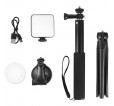 W64 Kit d'éclairage de vidéoconférence avec trépied - Autonome sur batterie - Couleur du blanc ajustable - Ajustable 38cm à 1m