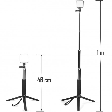 W64 Kit d'éclairage de vidéoconférence avec trépied - Autonome sur batterie - Couleur du blanc ajustable - Ajustable 38cm à 1m