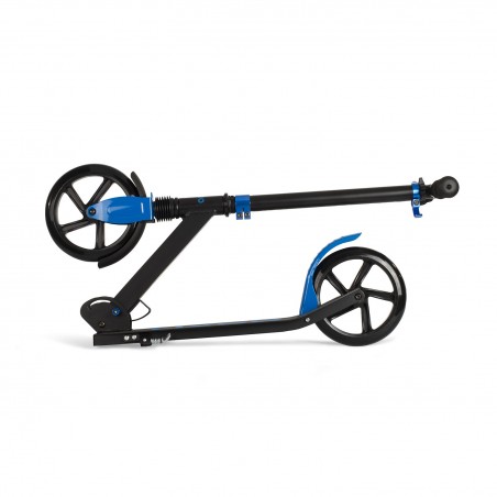 LIVOO MOBI100 - Trottinette adulte noir & bleu - Pliable - Ultra légère - Matière Alu - Suspension avant - Grandes roues