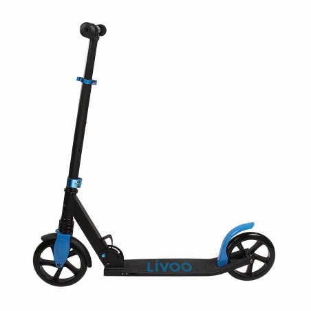 LIVOO MOBI100 - Trottinette adulte noir & bleu - Pliable - Ultra légère - Matière Alu -  Suspension avant - Grandes roues