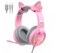GAMENOTE H2233d Casque gaming fille rose avec oreilles de chat éclairage RGB pour PC & console - Haut-parleur 50mm GAMENOTE H2233d Casque gaming fille rose avec oreilles de chat éclairage RGB pour PC & console - Haut-parleur 50mm