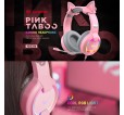 GAMENOTE H2233d Casque gaming fille rose avec oreilles de chat éclairage RGB pour PC & console - Haut-parleur 50mm GAMENOTE H2233d Casque gaming fille rose avec oreilles de chat éclairage RGB pour PC & console - Haut-parleur 50mm