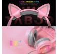 GAMENOTE H2233d Casque gaming fille rose avec oreilles de chat éclairage RGB pour PC & console - Haut-parleur 50mm GAMENOTE H2233d Casque gaming fille rose avec oreilles de chat éclairage RGB pour PC & console - Haut-parleur 50mm
