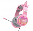 GAMENOTE H2233d Casque gaming fille rose avec oreilles de chat éclairage RGB pour PC & console - Haut-parleur 50mm GAMENOTE H2233d Casque gaming fille rose avec oreilles de chat éclairage RGB pour PC & console - Haut-parleur 50mm