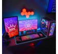 Pack de 6 lampes hexagonales LED tactiles 6 Led RGB - Contrôle par télécommande - Alimentation USB - Interconnectables
