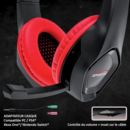 Casque AMSTRAD AMS-H888-RED